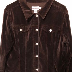 Brown velvet jean jacket XL